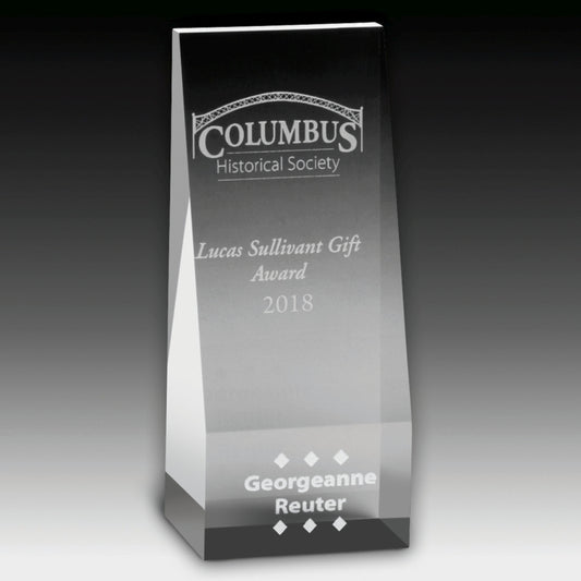 Laser Engraved Angled Obelisk Award - 6"
