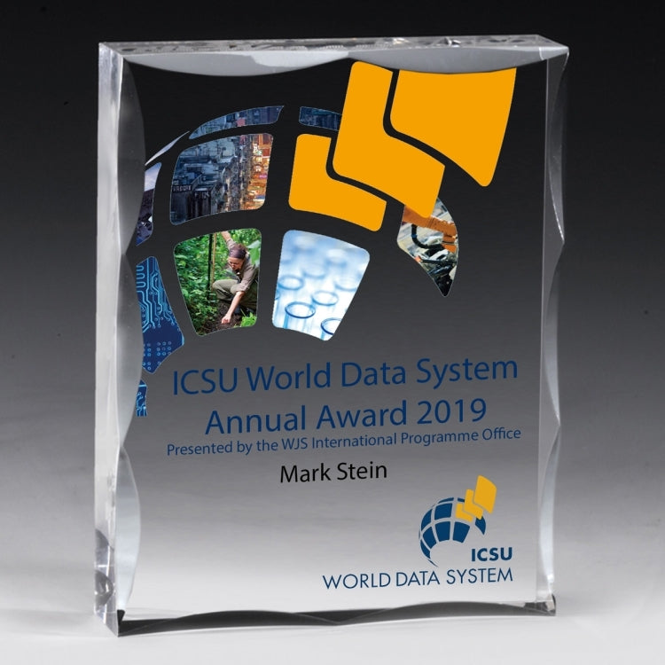 Scalloped Acrylic Paperweight Awards - 4” x 5” x 1” 4-Color Process