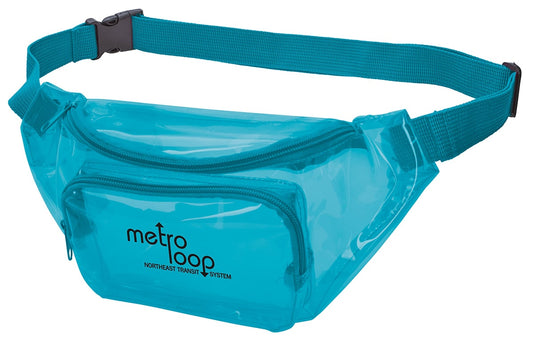 Front View of Turquoise Good Value™ Translucent Color Fanny Pack