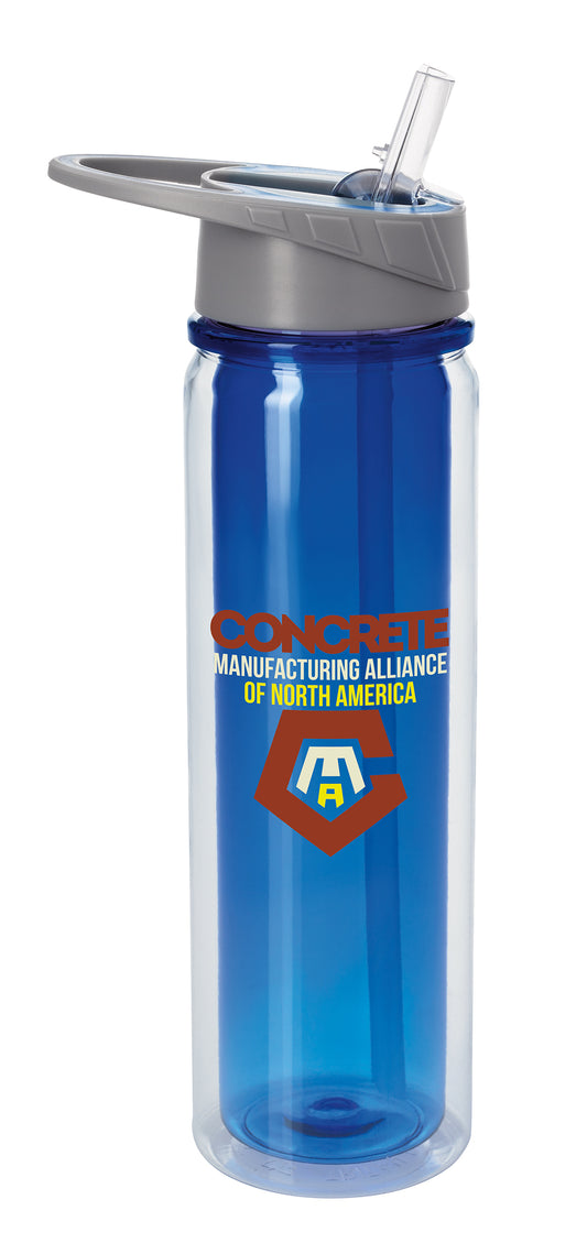Front View of Blue Good Value™ Double Wall Sport Bottle - 20 oz.