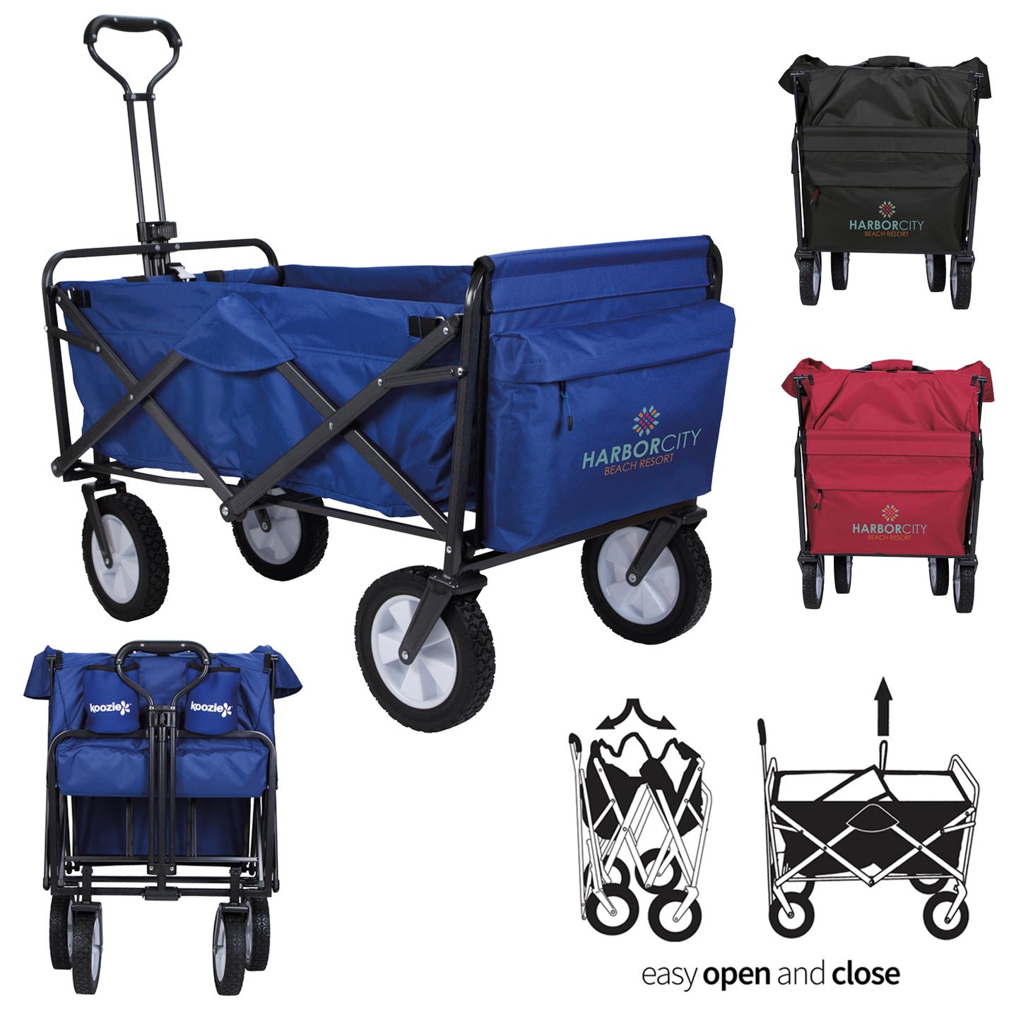 Black Koozie® Collapsible Folding Wagon