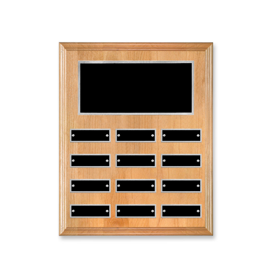 Erindate (Vert) Perpetual Plaque - Red Alder/Silver
