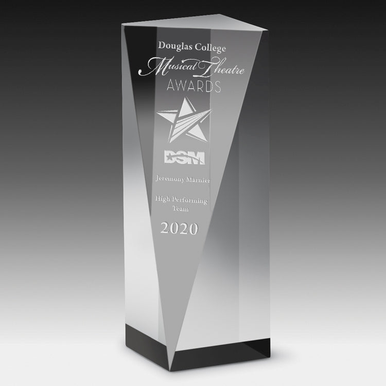 Laser Engraved Carved Obelisk Award - 6"