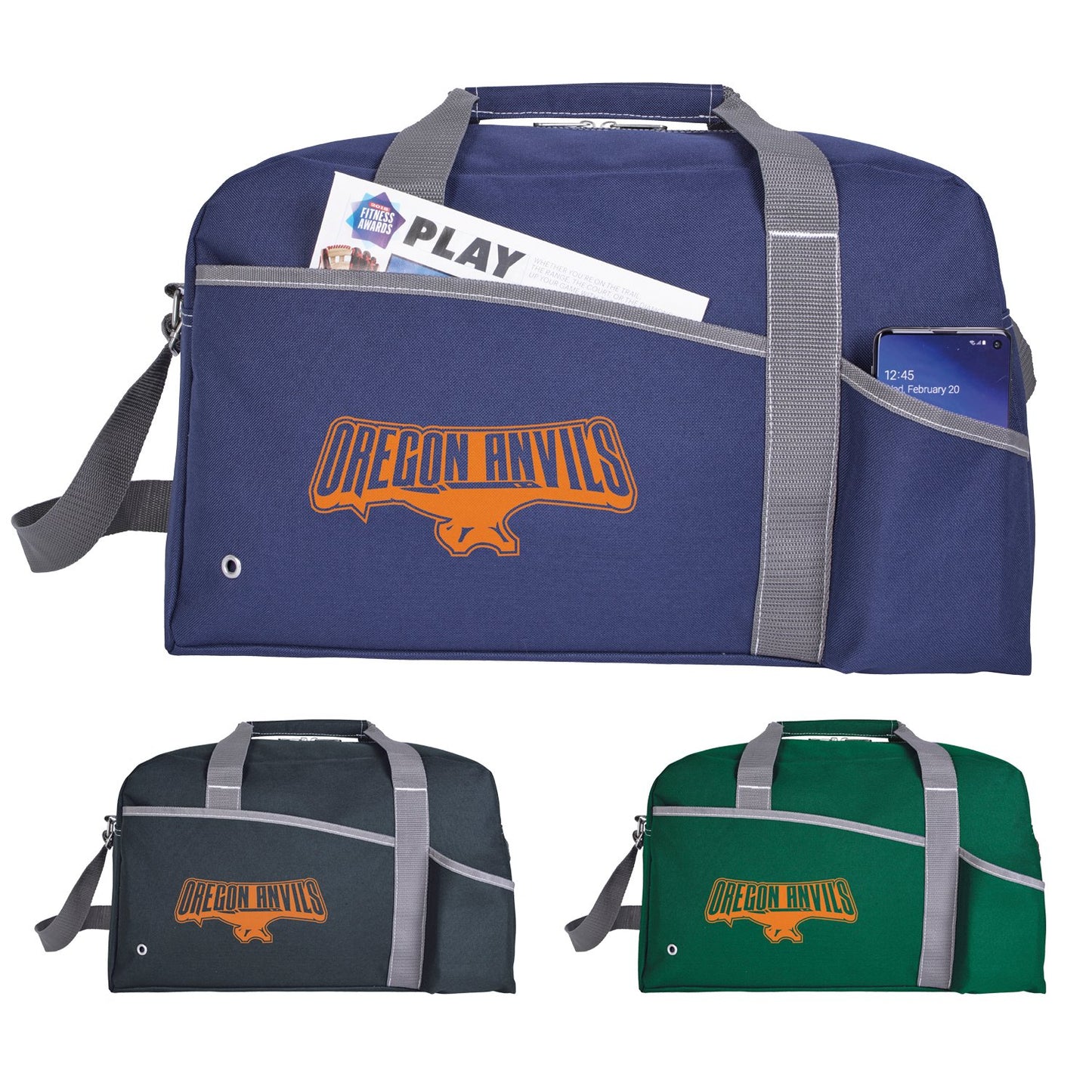 Charcoal Atchison® RPET Center Court Duffel