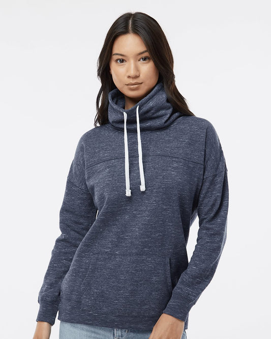 Women’s Mélange Fleece Cowl Neck Sweatshirt - 8673