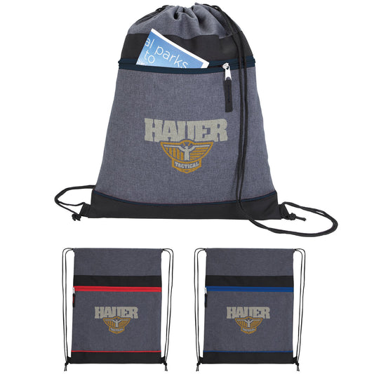 Front View of Royal Good Value™ RPET Two-Tone Drawstring Backpack