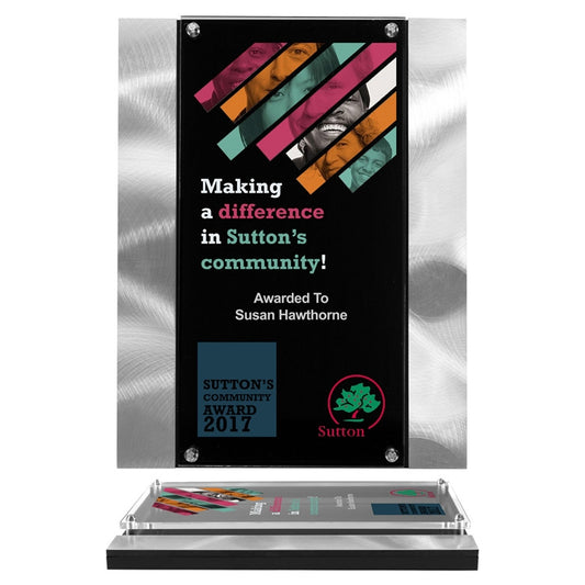 Striped Metal Plaque-7” x 9”