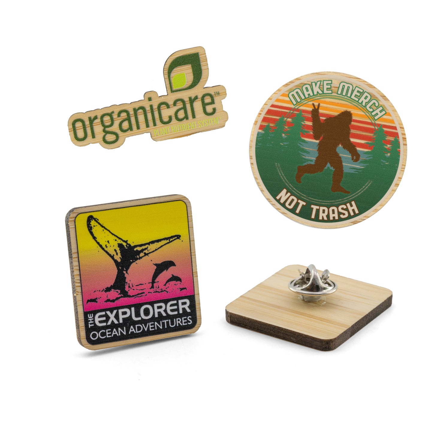 Bamboo Lapel Pins Full Color (1-1/2")