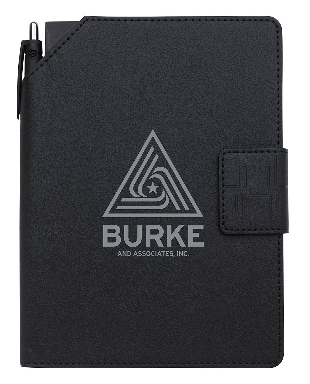 Front View of Black Souvenir® Daven Journal with Daven Pen