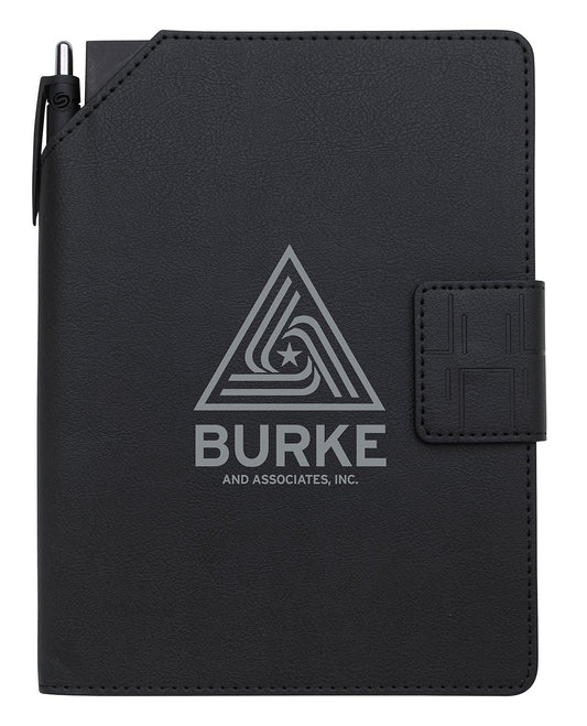 Front View of Black Souvenir® Daven Journal with Daven Pen