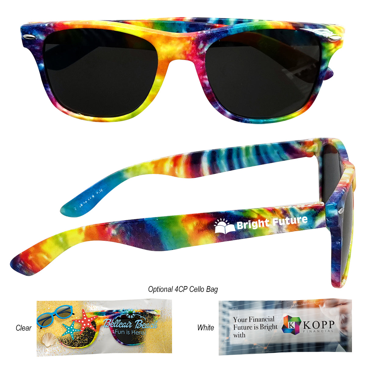 RAINBOW Tie-Dye Malibu Sunglasses