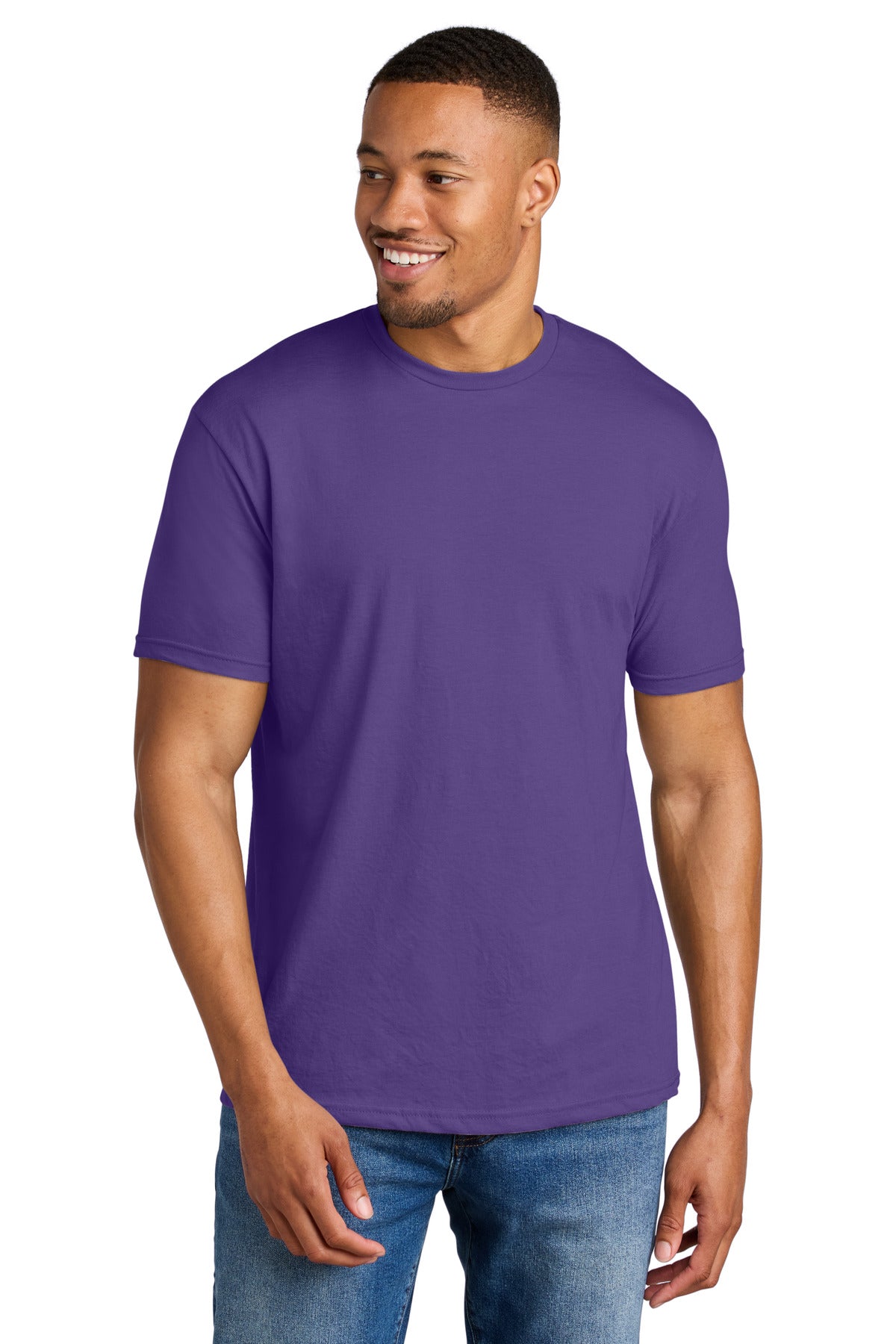 Front View of Amethyst Gildan Softstyle CVC Tee 64000CVC - XS