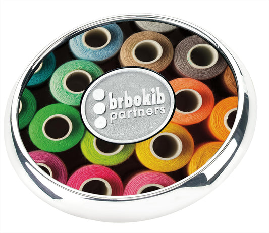 Front View of Black QC JAFFA® Round Zinc Coaster