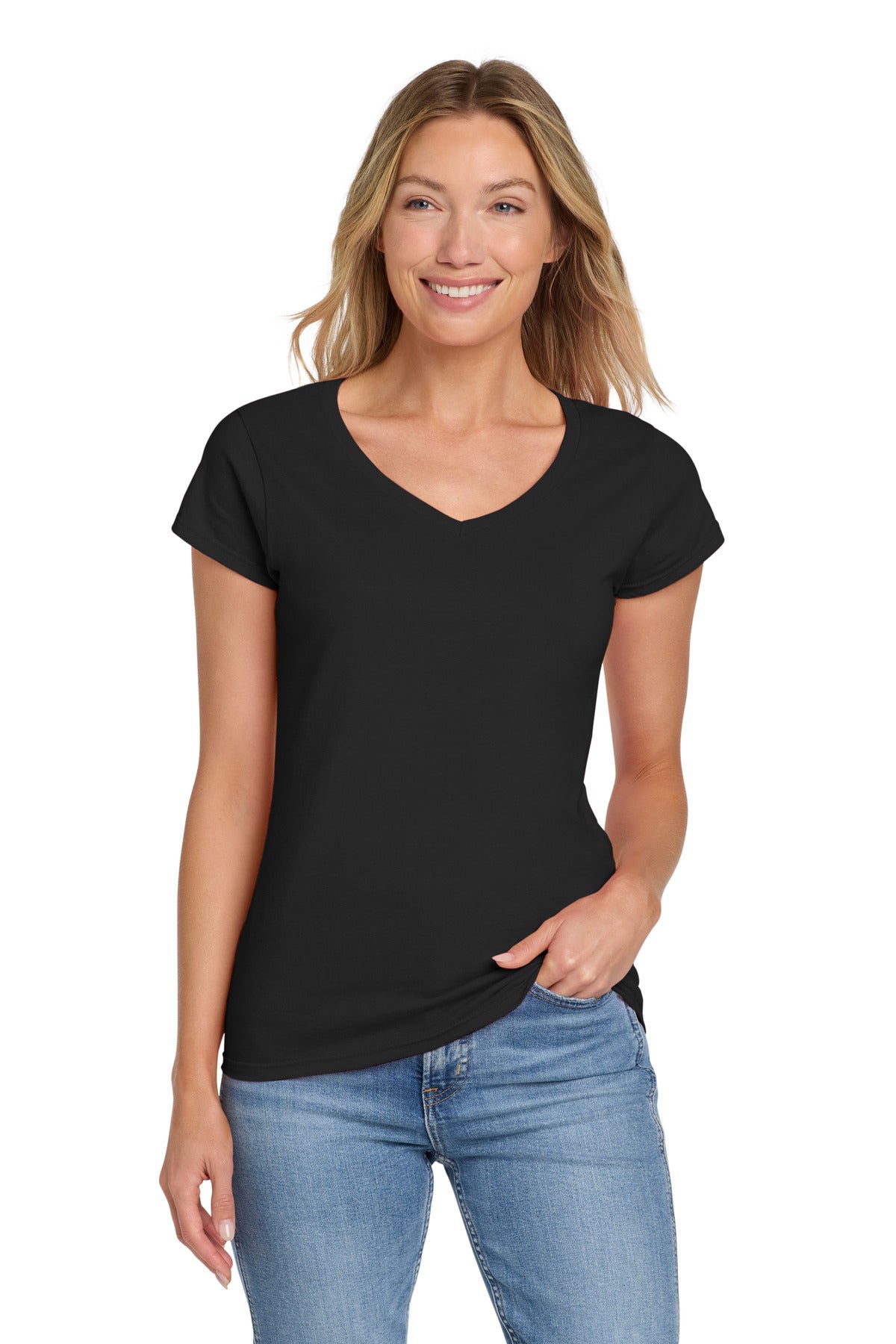 Gildan Softstyle Women's Fit V-Neck T-Shirt. 64V00L