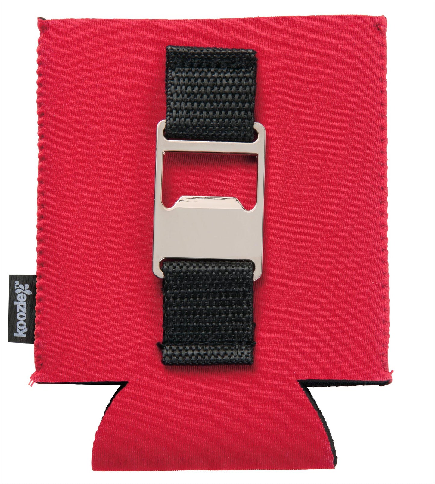Front View of Red Koozie® Bottle Opener Can/Bottle Cooler