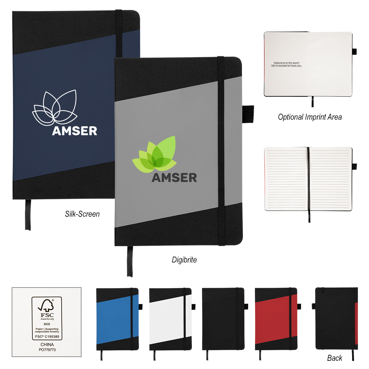 FSC BLACK WITH BLACK Thoreau Recycled Journal