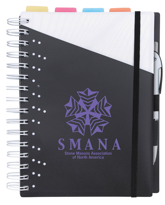 Front View of Blue Souvenir® Notebook with Pen
