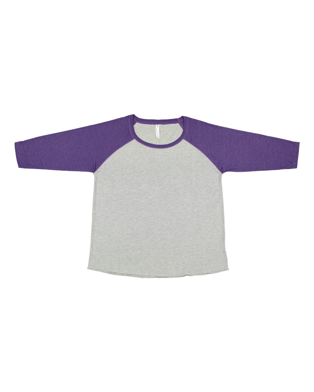 Women's Curvy Collection Baseball Three-Quarter Sleeve Tee - 3830
