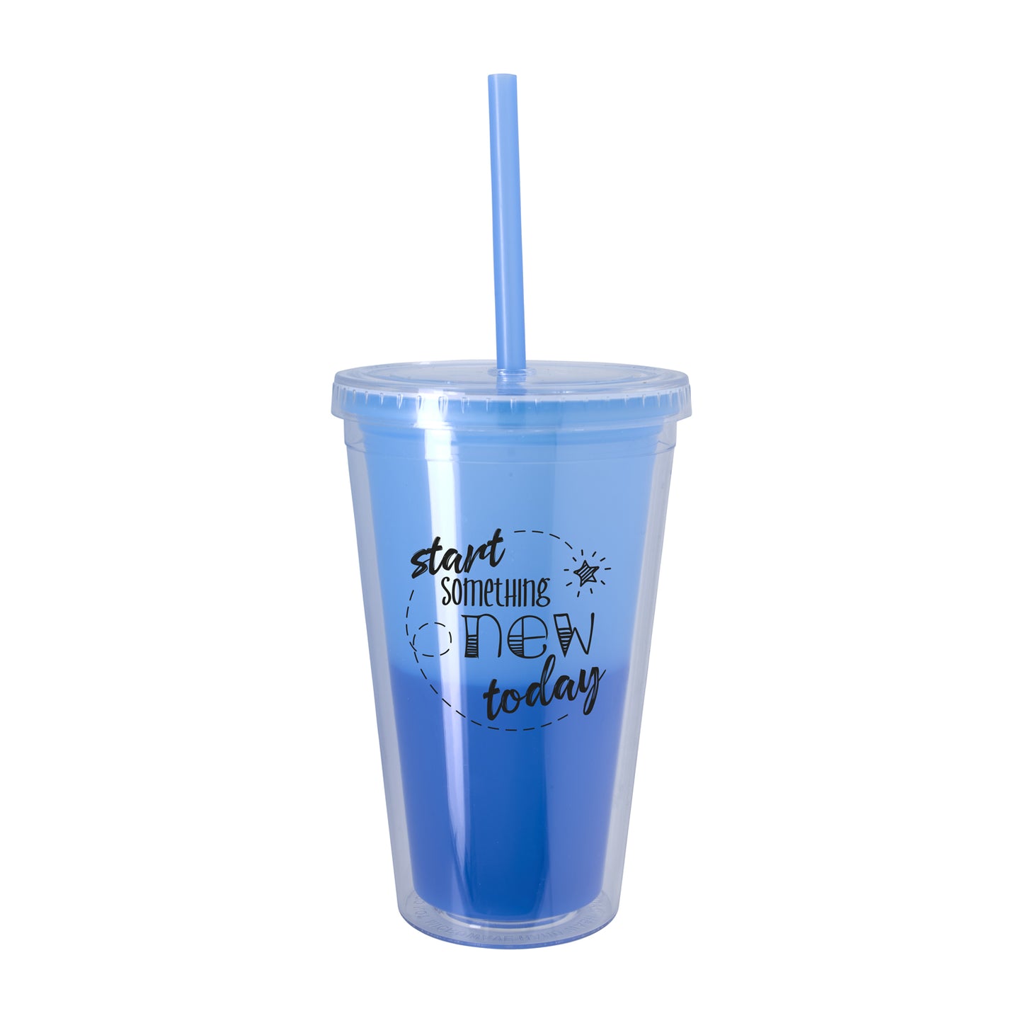 Front View of Blue Changing To Blue Good Value™ Color-Changing Tumbler - 17 oz.