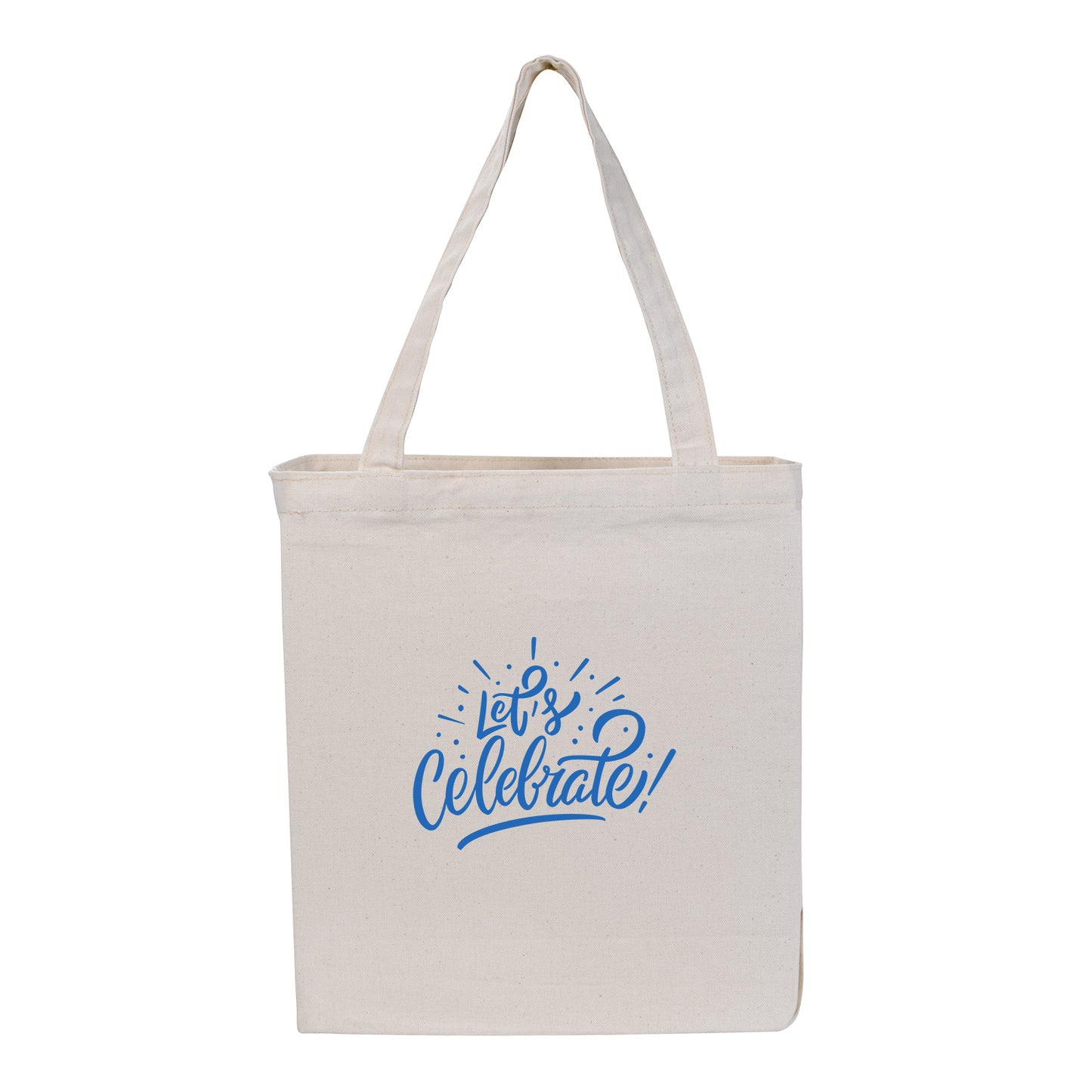 Front View of Natural Patriotic Gusseted Cotton Tote