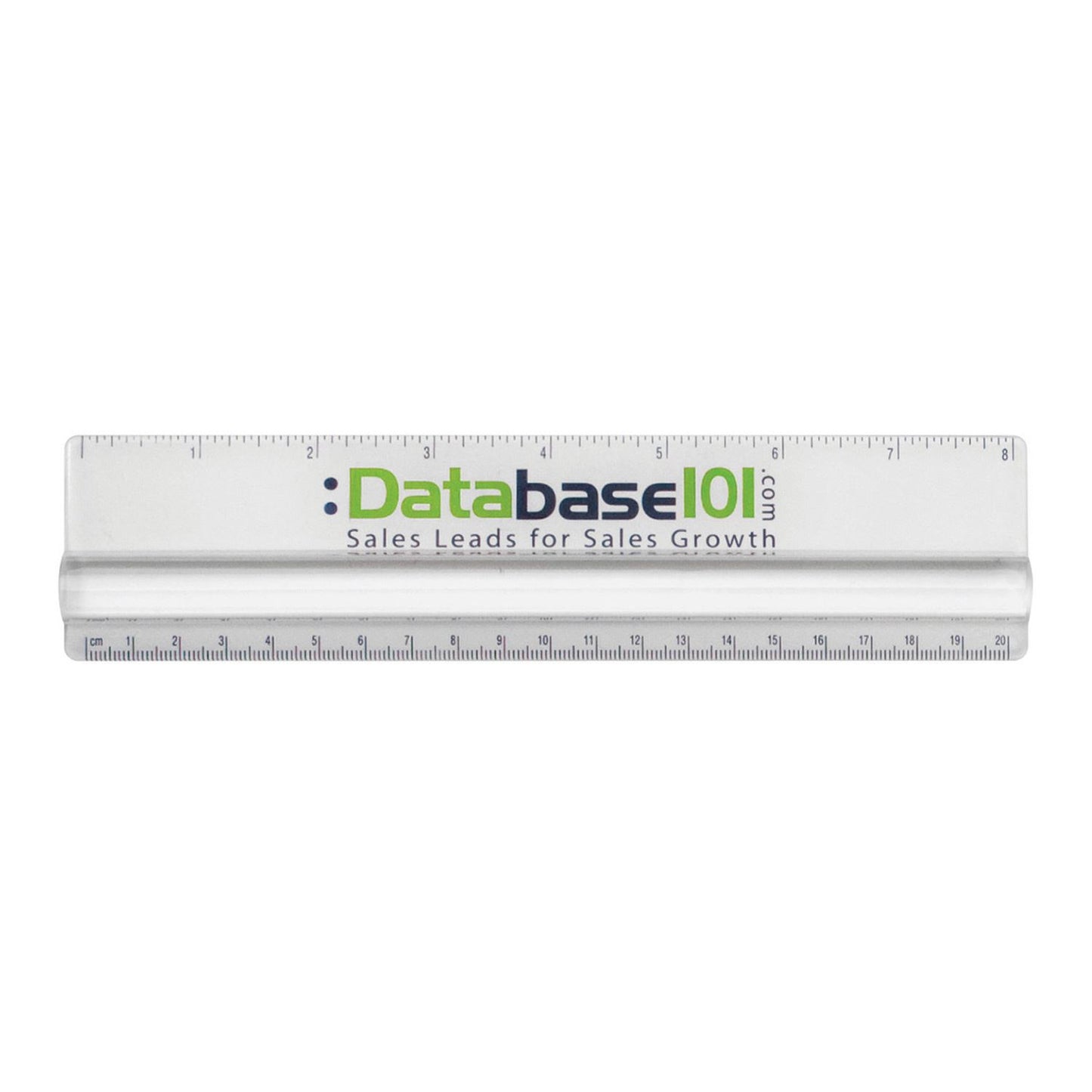 Front View of Clear 8" Magnifying Ruler