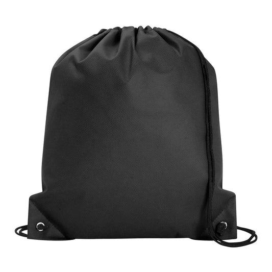 Front View of Black Good Value™ Poly Pro Drawstring