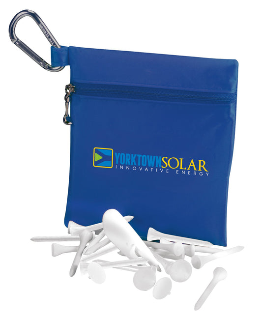 Front View of White Champion Golf Jumbo Zipper Pack - Value Pak