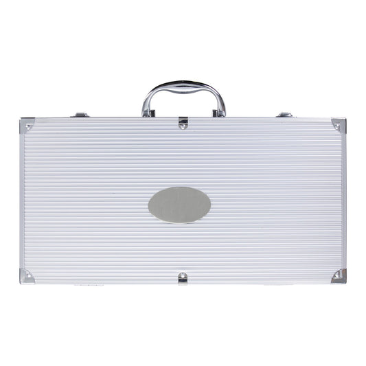 Front View of Silver BBQ Master 18 pc Grill Kit