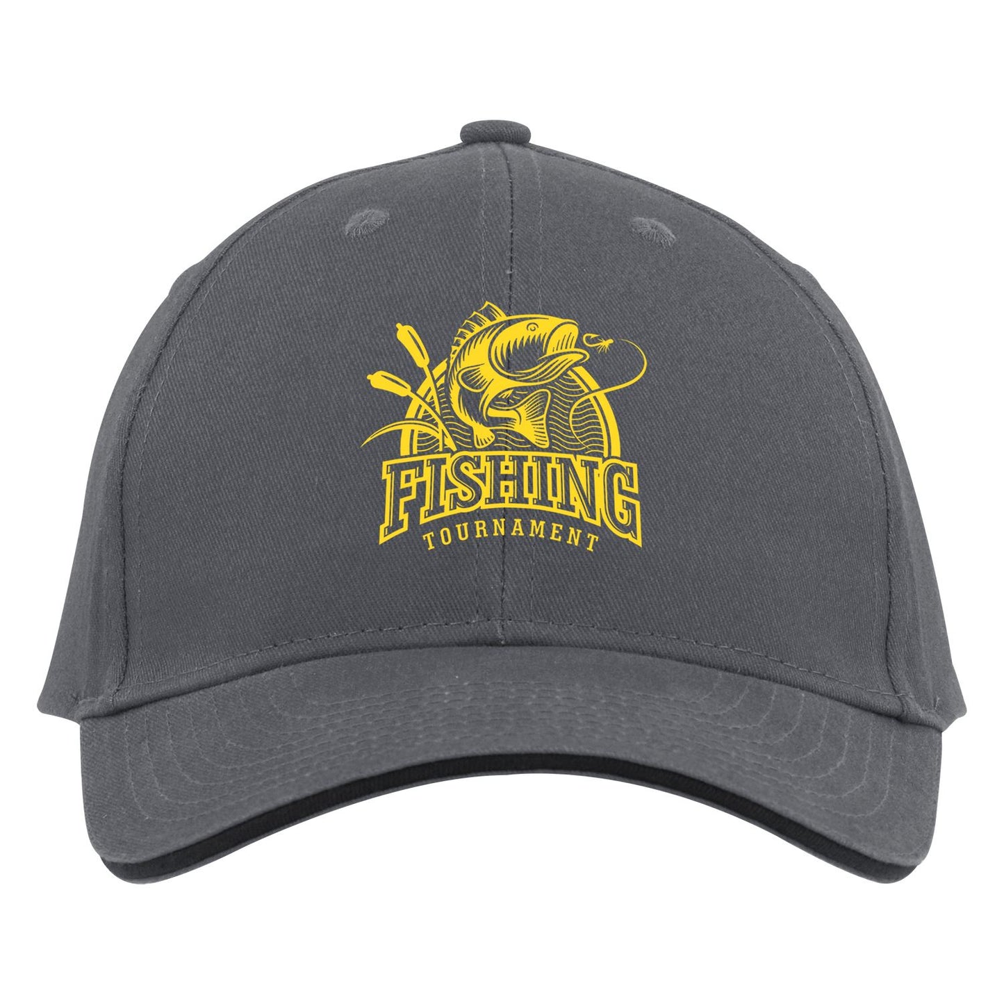 Front View of Black/Black/Stone Good Value™ Pro-Lite Deluxe II Cap with Sandwich Visor