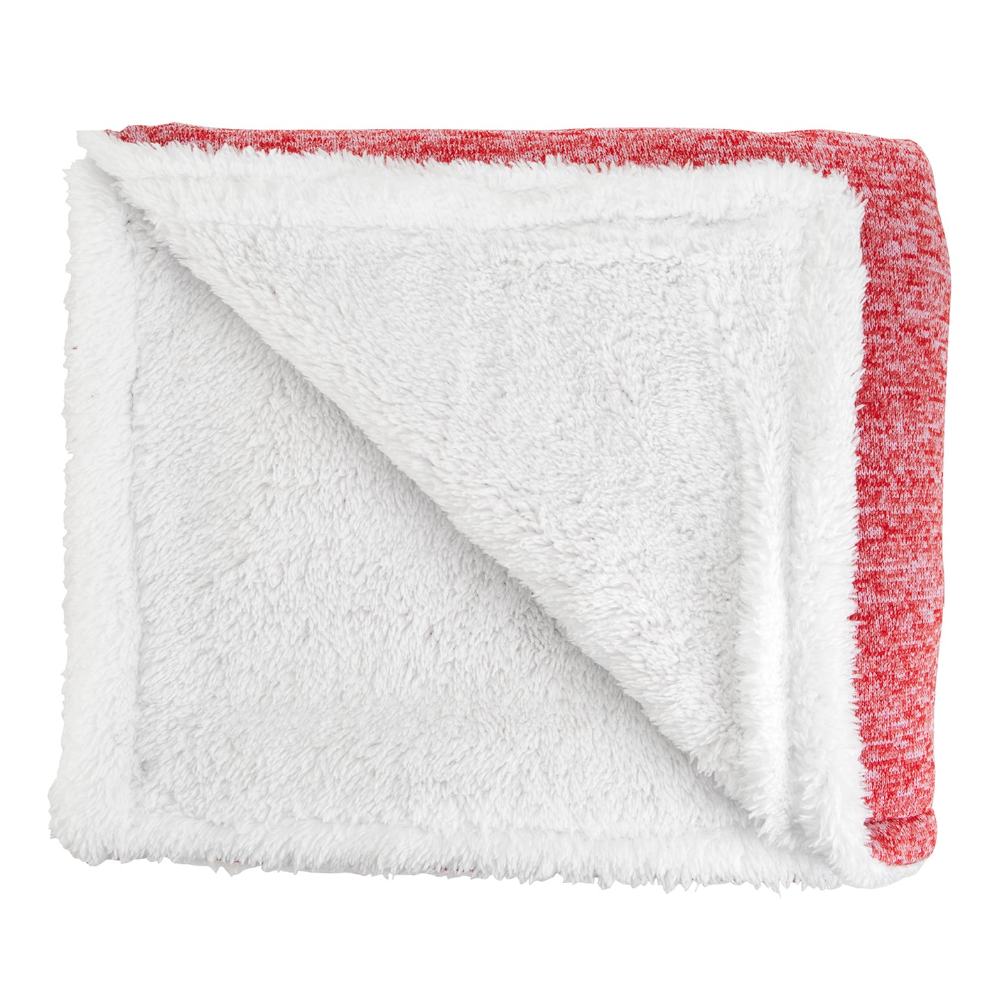 Front View of Charcoal Sherpa-Backed Heathered Blanket