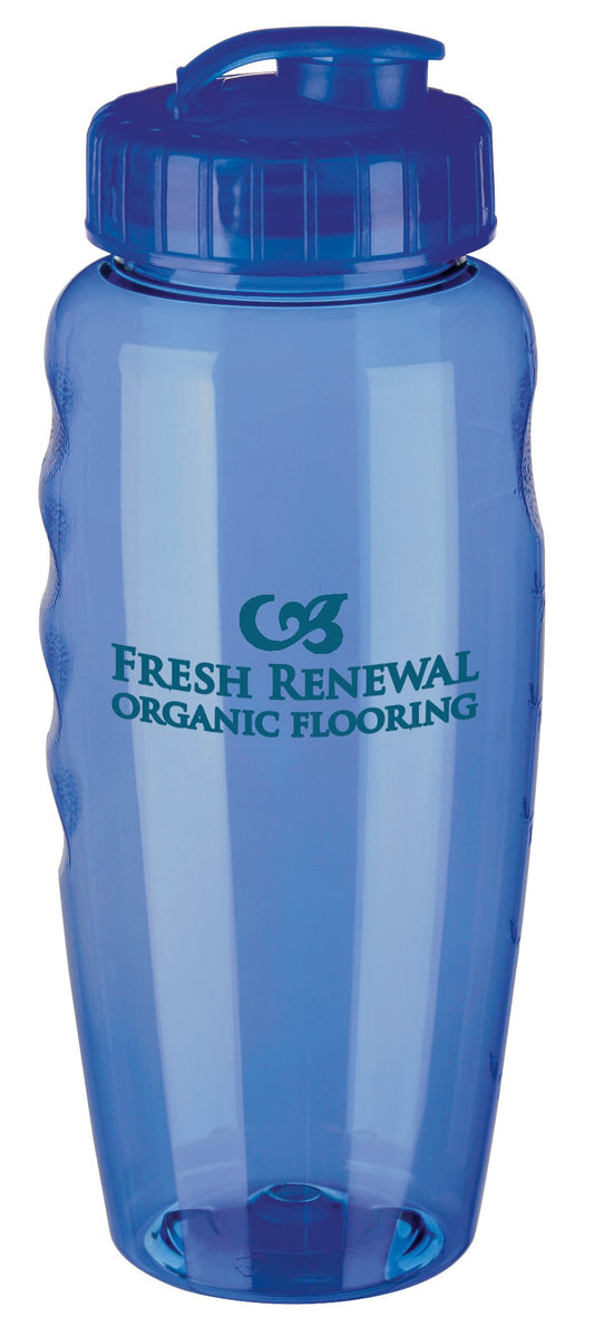 Front View of Blue Good Value™ Gripper Poly-Clear® Bottle - 31 oz.