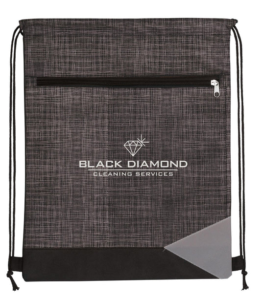 Front View of Black Good Value™ Non-Woven Tread Drawstring