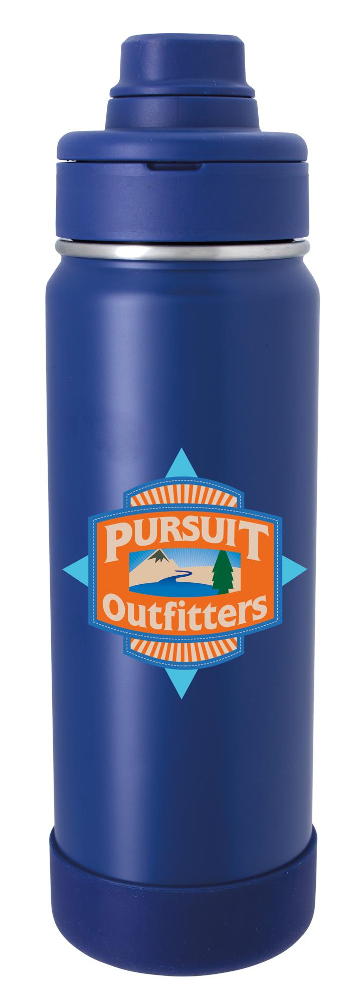 Front View of Black Bravely Vacuum Sport Bottle - 24 oz