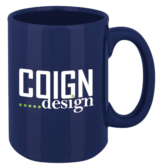 Front View of Navy Magnum Mug - 14 oz.