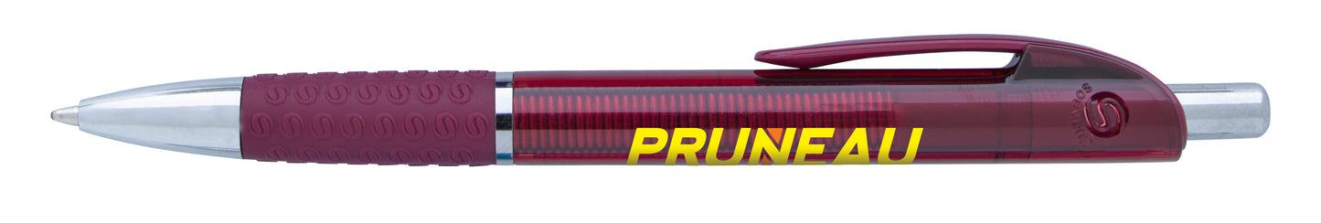 Front View of Black Souvenir® Translucent Image Grip Pen