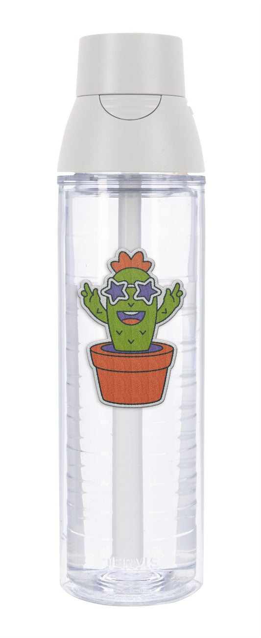 Front View of Clear Tervis® Venture™ Lite Bottle Embroidered Emblem - 24 oz.