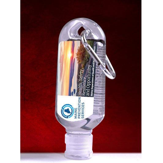 “SanGo L” 1.8 oz Hand Sanitizer Antibacterial Gel in Flip-Top Bottle with Carabiner(PhotoImage Full