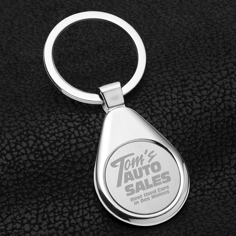 “Raindrop” Economy Metal Keyholder with PhotoImage Full Color Domed Imprint