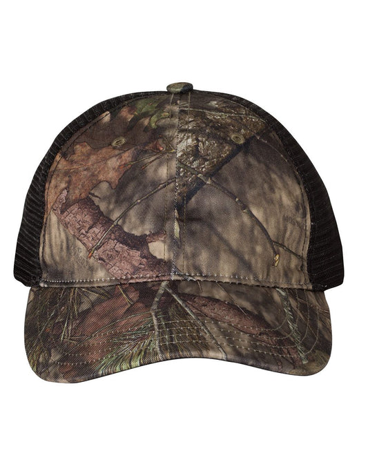 Garment Washed Printed Trucker Cap - 111P