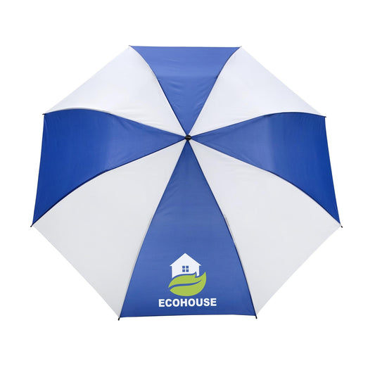 Front View of Navy/White Shed Rain™ 58" Auto-Open Jumbo Compact Umbrella