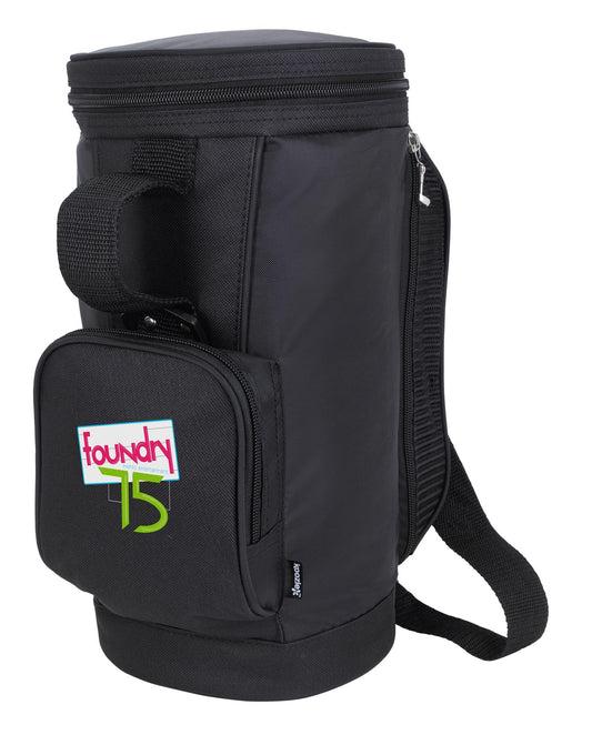 Front View of BAG.61181.COOLER.GOLF BACK NINE.BLACK Koozie® Golf Back Nine Cooler