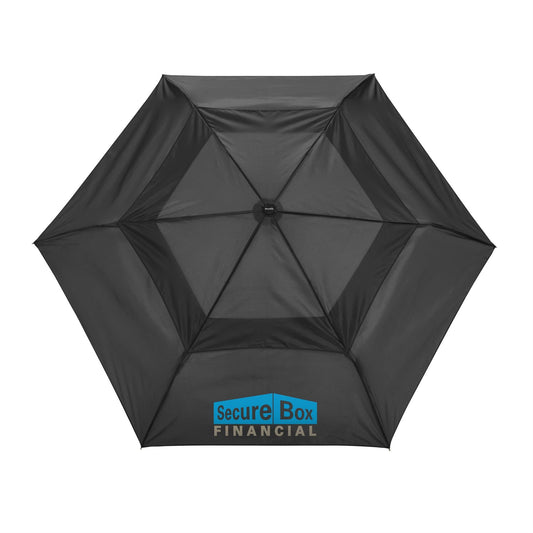 Front View of Black Shed Rain™ Windjammer® 42" Vented Auto-Open Compact Umbrella