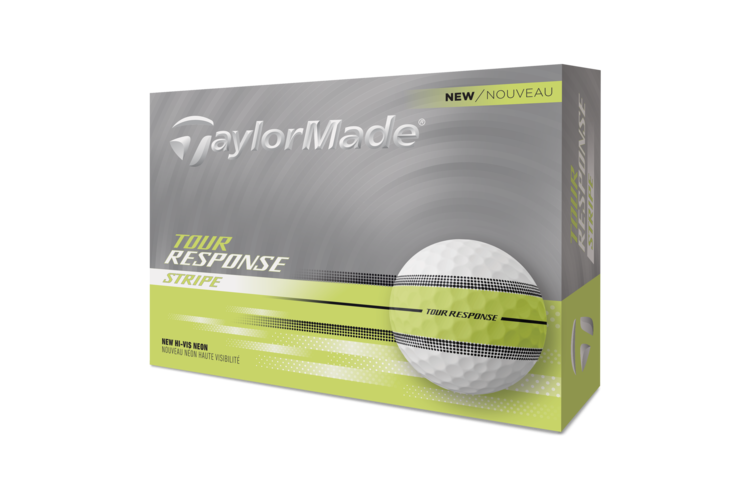 TaylorMade Tour Response Stripe Golf Balls - White/Neon Yellow