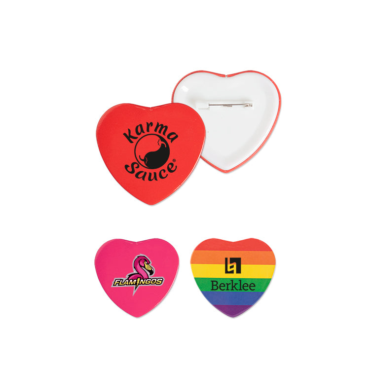 Rainbow 2" Heart Shaped Button