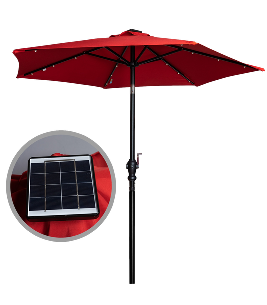 Black 7' LED Market Umbrella