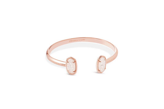 Kendra Scott Elton Rose Gold Cuff Bracelet in Iridescent Drusy