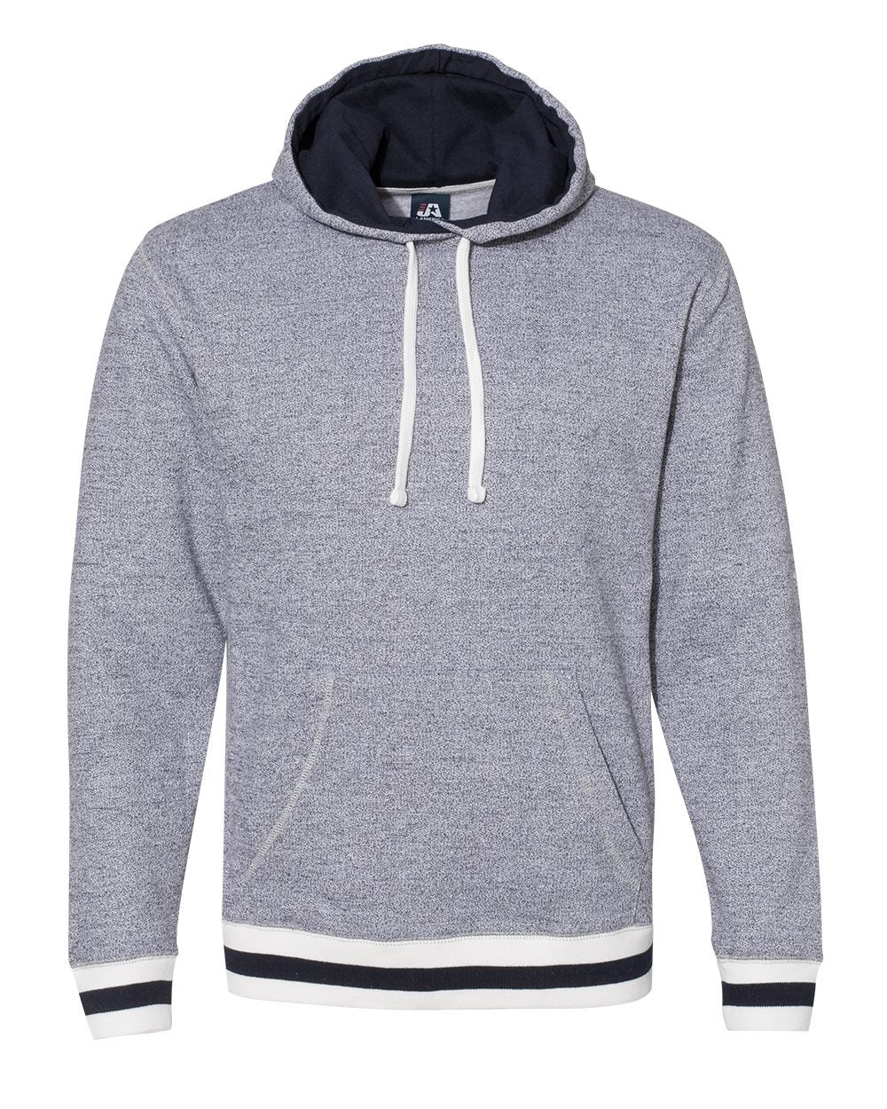 Unisex Peppered Fleece Lapover Hooded Sweatshirt - 8701