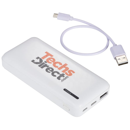 Front View of White Zodiac High Density 10000 mAh Power Bank