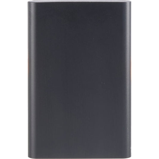 Front View of Black UL Listed Exo Recycled Aluminum 5000 mAh Power Ban