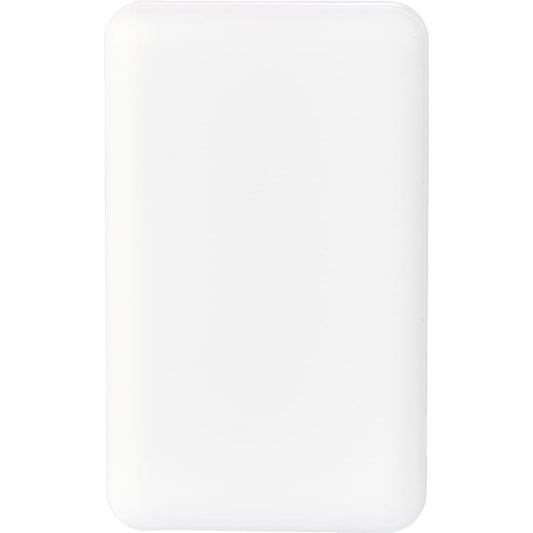 Front View of White UL Listed Connect 5000 mAh Wireless Power Bank